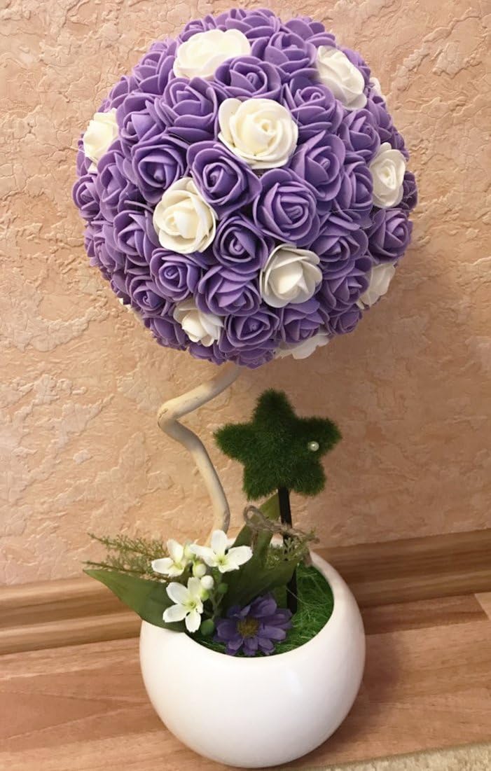 Artificial Flowers 100PCS 3CM Mini Fake Roses for DIY Wedding Bouquets Centerpieces Party Baby Shower Home Decorations (Lavender)