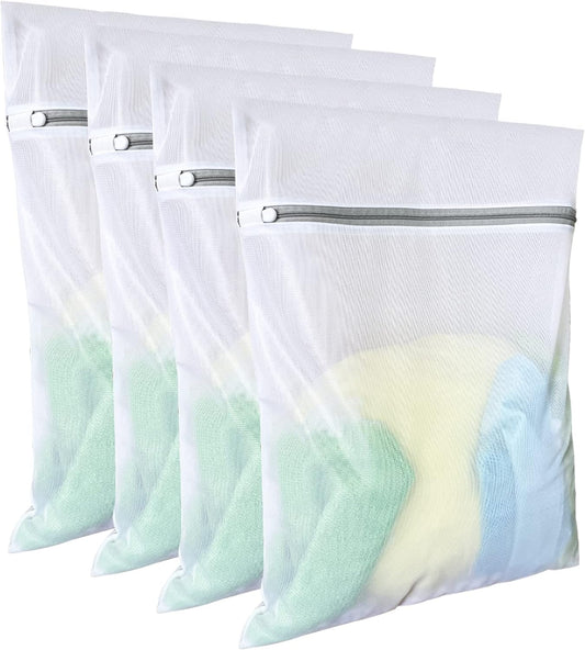 Laundry Bags Mesh Wash Bags(4Pcs,16 x 20 Inches),delicate laundry bag for College,Dorm,Storage