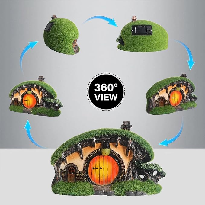 Solar Outdoor Garden Figurine Light, Solar-Powered Statue Lights for Garden & Yard Decoration, Cottage-Themed Outdoor Sculptures for Home & Landscape Accent