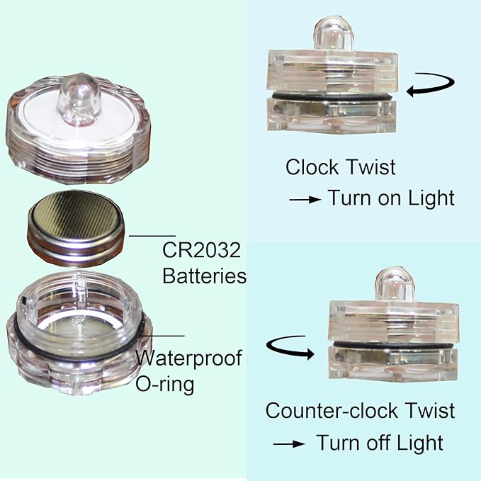 Bright LED Floral Tea Light Submersible Lights for Party Wedding (Amber, 20 Pack)