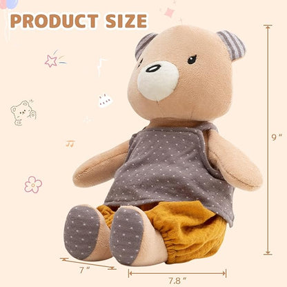 9" Organic Cotton Plush Toys, Plush Bear Stuffed Animals Soft Cuddly Toy for Babies and Toddlers