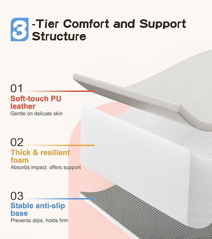 6-Piece Climb and Crawl Activity Play Set, Soft Foam Climbing Blocks for Toddlers with Wipe-Clean PU Leather, Anti-Slip Climbing Toys for Toddlers 1-3 Inside for All-Around Development, Gray & White