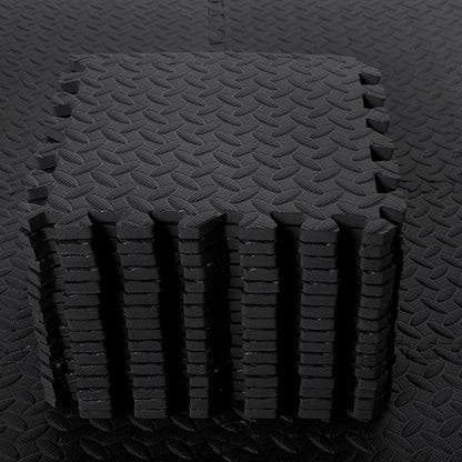 Shihanee Foam Floor Baby Tiles Foam Floor Mats Play Mats Bulk with Borders Interlocking for Kids Baby Playroom Nursery Gym (Black,64ft)