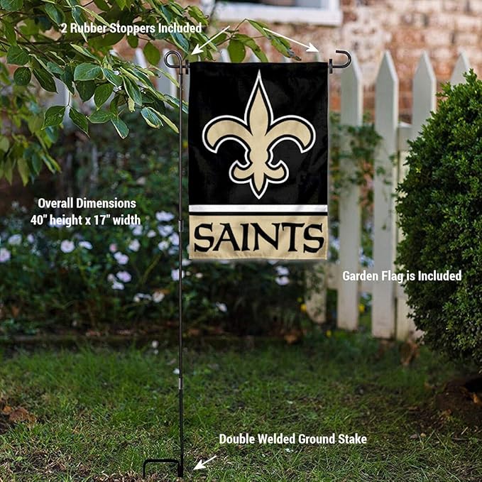 WinCraft New Orleans Saints Garden Flag with Stand Holder
