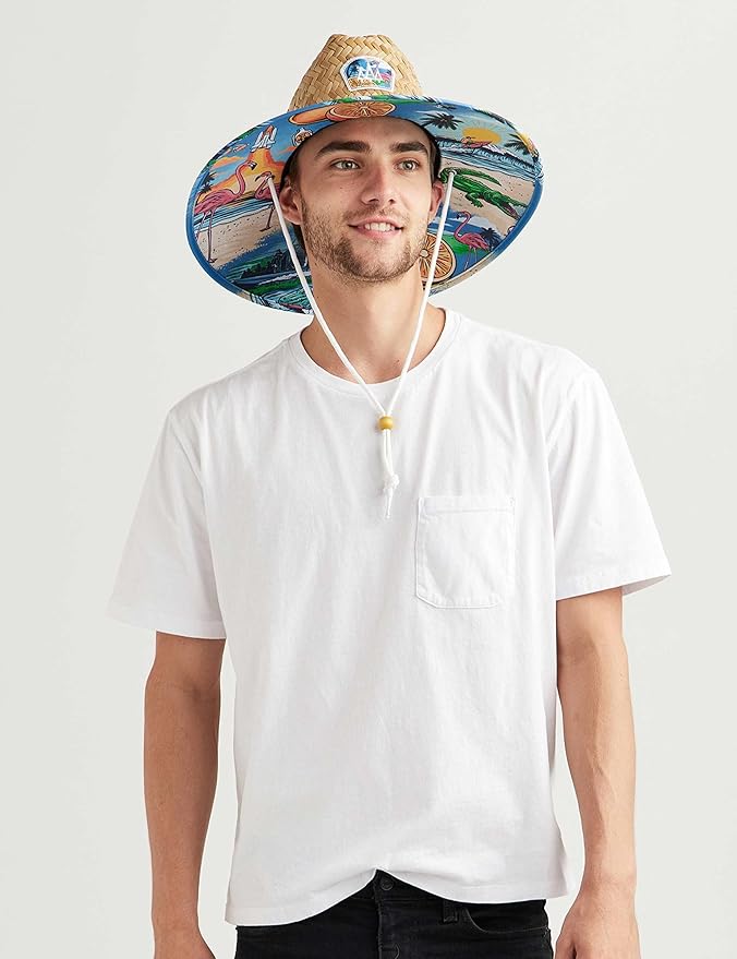 Straw Hat for Men & Women | Lifeguard Hat, Beach Hat & Sun Hat | UPF 50+ Wide Brim for Sun Protection | One Size | Hemlock