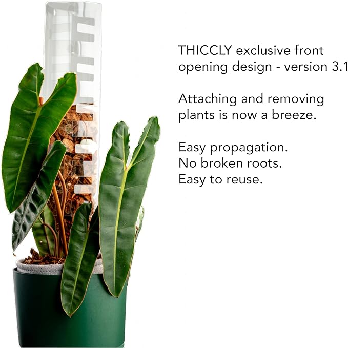 Plastic Moss Poles for Climbing Plants V3 Large 5 Pcs Front Opening Stackable Moss Pole Monstera Plant Support-Plant Climbing Pole, DIY Moss Pole for Plants Indoor, Plant Sticks Support by THICCLY