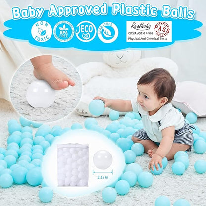 Realhaha Ball Pit Balls 50 100 200 500 Play Balls Plastic Balls for Baby Girls Toddlers Kids Play Tent Pool Playhouse Playpen Party Decoration