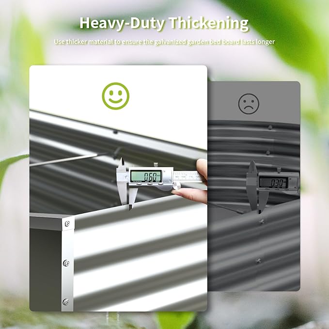 6X2X1FT-2P Galvanized Raised Garden Beds Outdoor,Planter Raised Beds for Gardening, Vegetables, Flowers,Large Metal Garden Box,Deep Plant Flower pots Outdoor.