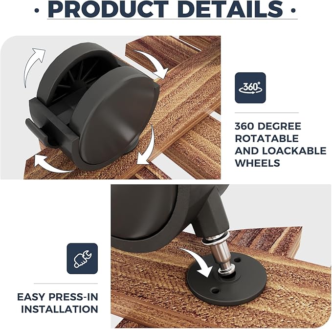 Bamworld Plant Stand Indoor Plant Caddy with Wheels 2 Pack 12in Rolling Plant Stand Outdoor Planter Caddy Flower Cart Plant Dolly for Large Plants Plant Rollers