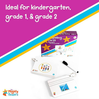 Super Spelling Cards: Digraphs and Word Endings Trigraphs Welded Sounds Phonics (Kindergarten to Grade 2)