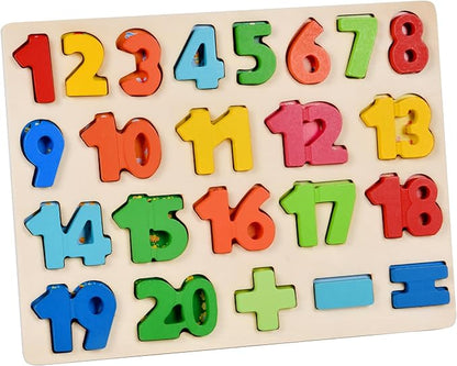 Number Puzzle Wooden Puzzle for Toddlers 3 4 5 Year Old Puzzles Learning Toys, Preschool Educational Board Game for Boys and Girls Gifts Toddler, Number Block Floor Puzzles Toy Kids Ages