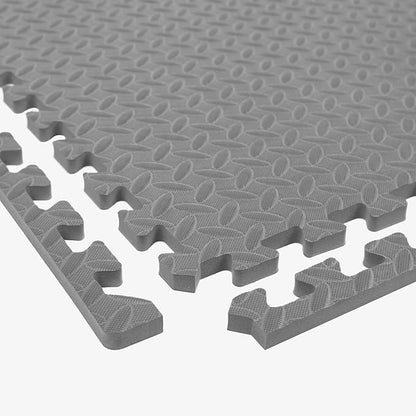 IncStores 1/2 Inch Thick Diamond Soft Foam Flooring Tiles | High-Density Interlocking Foam Tiles for Rugged Style in Your Home Gym, Playroom, and More | Grey, 16 Tiles
