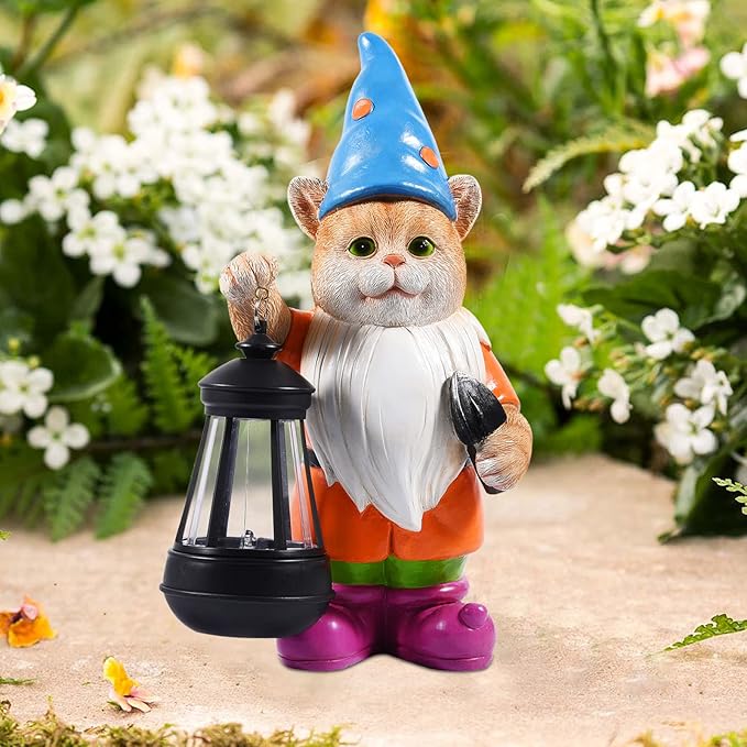 Solar Cat Statues for Garden Decor: Outdoor Sculptures for Clearance Lights for Outside Lawn Ornaments Porch Patio Balcony Yard Home – Birthday Gifts for Mom Grandma Women