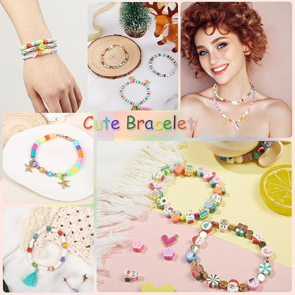 Girls Bracelet Making Kit,Friendship Bracelet Kit Gifts for Teen Girls,Clay Beads&Glass Seed Beads&Pony Beads with Charms,Art and Craft Gifts for Christmas,Toys for Teens