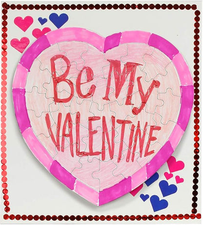 Hygloss 12 Blank Heart Puzzles – 8.5 x 9.5 Inches with Surrounding Frame – Ideal for Valentine’s Day Crafts – Write, Draw, and Decorate – 34 Pieces Each