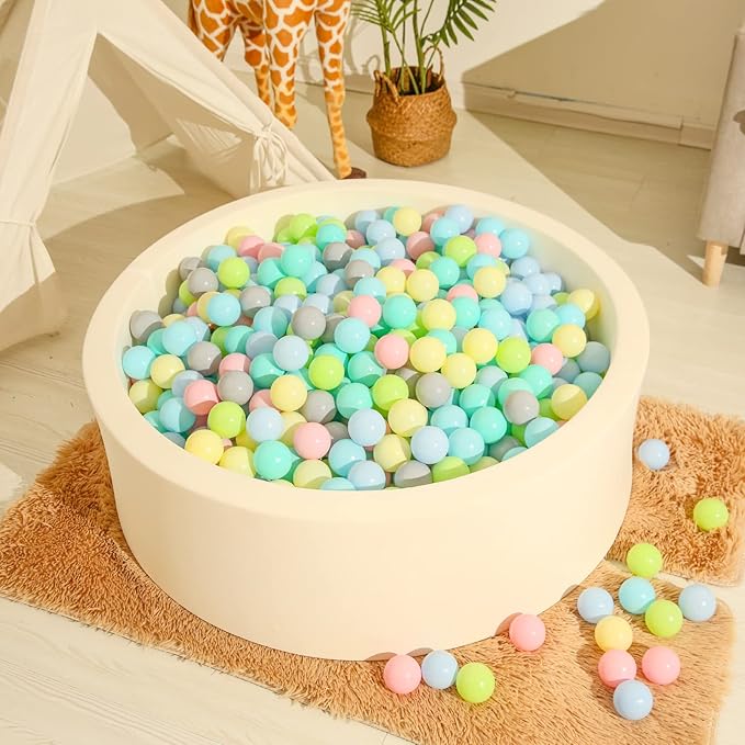 Realhaha Ball Pit Balls 50 100 200 500 Play Balls Plastic Balls for Baby Girls Toddlers Kids Play Tent Pool Playhouse Playpen Party Decoration