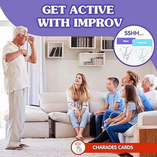 Ageless Games Taboo Charades - Classic Word Guessing & Charades Game for Older Adults - Big Easy to Read Cards for Low Vision - 80 Customizable Word Guess Cards - Fun Family Card Game for Ages 13-103