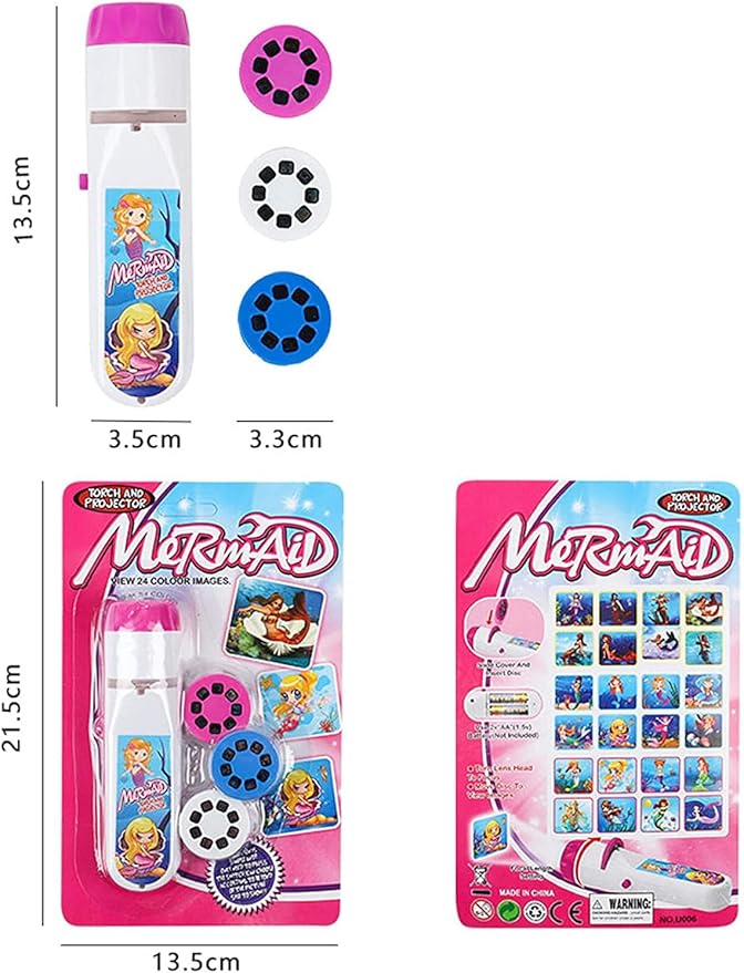Georgie Porgy Children Projector Toys Educational Science Set Wall Ceiling Tent Torch Flashlight for Kids Gifts for Boys Girls (Mermaid)