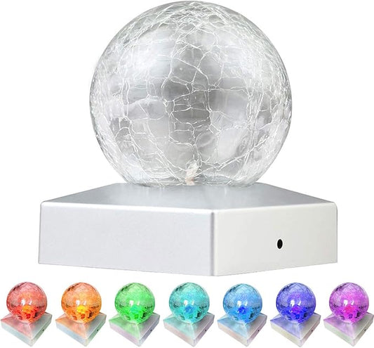 4x4 Solar Post Cap Lights Deck Fence Outdoor Railing Lights Decorative Solar Powered Gazing Ball Caps LED Lamp for Garden, Patio, Pathway