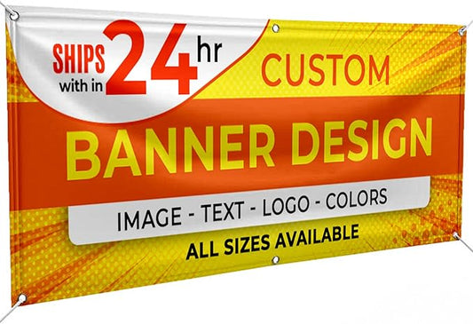 Personalized Passion Vinyl Banner 4' x 12' - Customized Banner for Business, Graduation, Birthday Parties, Indoor Outdoor Use - Full Color 13oz Vinyl Custom Signs with HD Printed Text, Photos and More