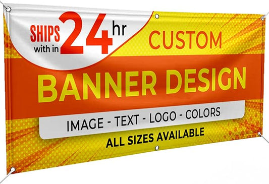Personalized Passion Vinyl Banner 5' x 4' - Customized Banner for Business, Graduation, Birthday Parties, Indoor Outdoor Use - Full Color 13oz Vinyl Custom Signs with HD Printed Text, Photos and More