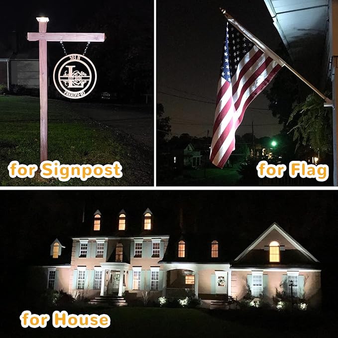 URPOWER Solar Lights Outdoor, 2-in-1 Waterproof Adjustable Solar Spotlights Outdoor Wall Light, Dusk-to-Dawn Solar Powered Landscape Lights for Backyard/Garden/Pathway/Pool/Porch (4Pack, Cool White)