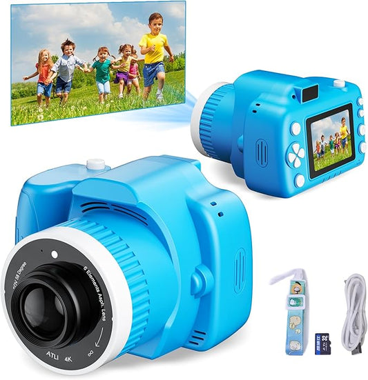 Kids Camera Toys for 5-12 Year Old Girls Boys,1080P Kids Digital Camera with Projector, Digital Video Camera with Music Download for Girls and Boys,Best Chritmas Birthday Festival Gift for Kid (Blue)