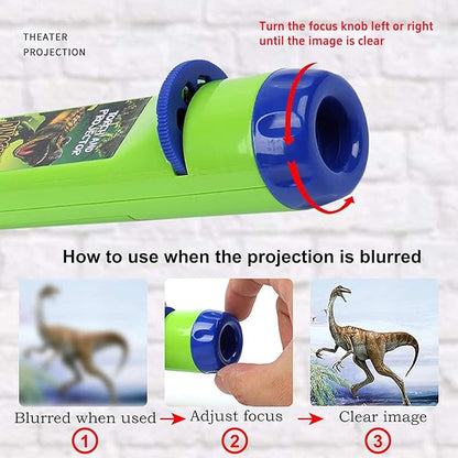 Georgie Porgy Children Projector Toys Educational Science Set Wall Ceiling Tent Torch Flashlight for Kids Gifts for Boys Girls (Wild Animal)