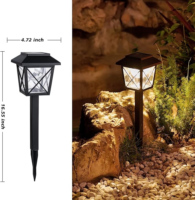 Large Rotating Solar Lights Outdoor Waterproof 2 Modes Twinkling Decorative Lights for Garden Yard Pathway Walkway Decorations Landscape Lighting. (Set of 4)