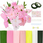601PCS Complete Pink Pipe Cleaners Flower Kit–Pastel Pipe Cleaners for Flowers, DIY Craft Supplies for Projects, 6 Colors, with Floral Wires, Tape, Glue Sticks, Ribbon, Stamen, Manual & Video Tutorial