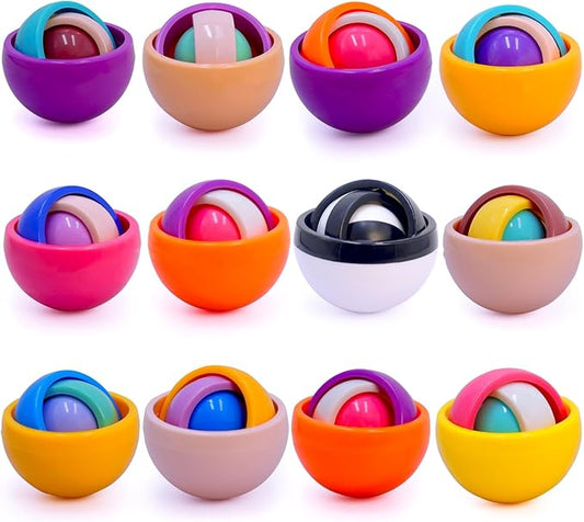 Fidget Toys Kids Pack,12 PCS Spinner Gyro Ball Infinite Flip Decompression Sensory Toy, ADHD Autism Stress Relief Finger Toys for Boys Girls Teens Eaeter Basket Stuffers Party Favors Gift Birthday