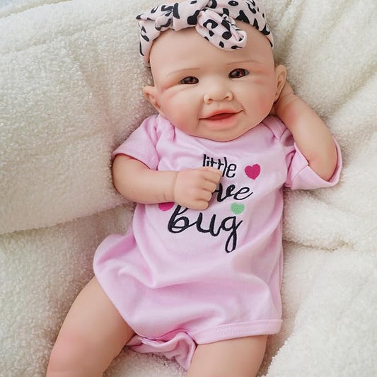 Girl 18 Inch, Full Silicone Baby Doll, Realistic Baby Dolls, Realistic Veins & Pose, Not Vinyl, Reborn Baby Dolls Silicone Full Body, Gift Set