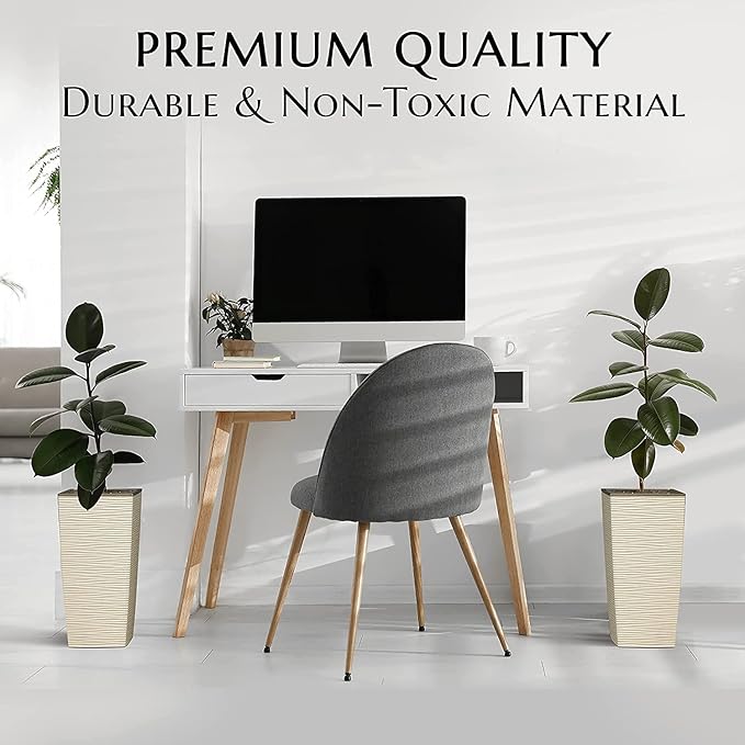 Mueller M-Resin Heavy Duty Tall Planter, Indoor/Outdoor Grande Plant, Tree, Flower Pot, 2-Piece Set, 27.5”, Modern Design, Built-in Drainage, Beige