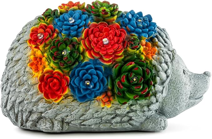 Solar Garden Statue – Cute Hedgehog with 7 Warm LED Lights, Solar-Powered & Weatherproof – Outdoor Lawn, Patio & Yard Décor – Charming Gift for Home & Garden Lovers