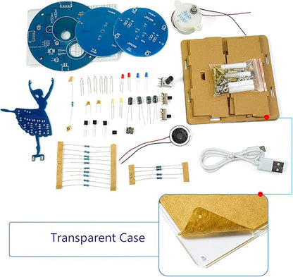 Gikfun DIY Rotating Led Ballet Girl Music Box Soldering Practice Kit- Electronic STEM Kit for School Learning Project Holiday Gift EK2174