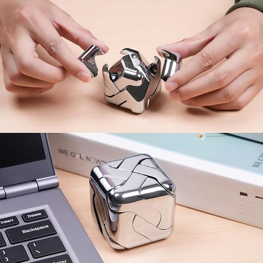 Metal-Puzzles 3D-Brain-Teaser Toys: Cool-Gadgets-Stuff Box Puzzles-Toy for Kid Children Teen Adult, ADHD Tools Stress Relief Gift for Office Home School Christmas Women Men Square-Cube