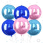 Giant Foil Balloons, 6Pcs Large Metallic Light Blue Royal Pink Round Balloons, 22 Inch Big Round Foil Balloon for Blue and Pink Birthday Party Baby Shower Gender Reveal Decorations