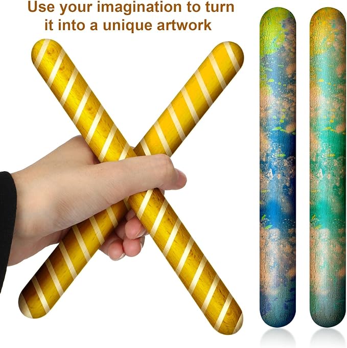 Boao 40 Pcs 8 Inch Music Rhythm Sticks for Kids Bulk, Music Lummi Sticks with Carry Bag, Classical Wood Claves Musical Percussion Instrument Drumsticks Classroom School Perform Show Set