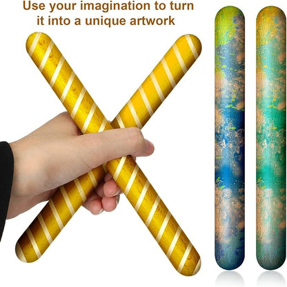 Boao 40 Pcs 8 Inch Music Rhythm Sticks for Kids Bulk, Music Lummi Sticks with Carry Bag, Classical Wood Claves Musical Percussion Instrument Drumsticks Classroom School Perform Show Set