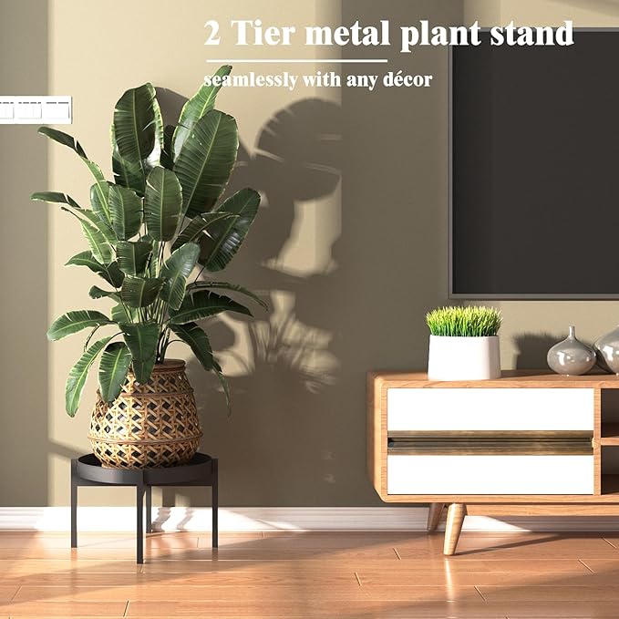 Plant Stand Indoor , 11.8" Indoor Plant Stand Stable Plant Holder Flower Pot Stands for Multiple Plant Metal Single Plant Stand Indoor Small Plant Stand for Patio Garden Decor