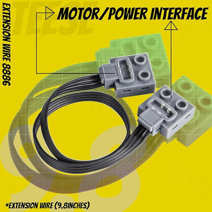 24pcs Technic-Motor Set with Adjustable-Speed-Remote-Receiver, Battery-Box-Extension-Cable, Compatible with Technic-Parts