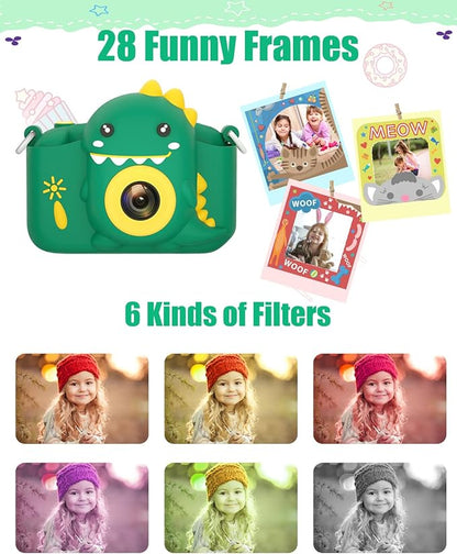 Kids Camera for 3-12 Years Old Toddlers Childrens Birthday Graduation Gifts Selfie Digital Toy Camera with 32GB SD Card for 4 5 6 7 8 9 10 11 Boys Girls