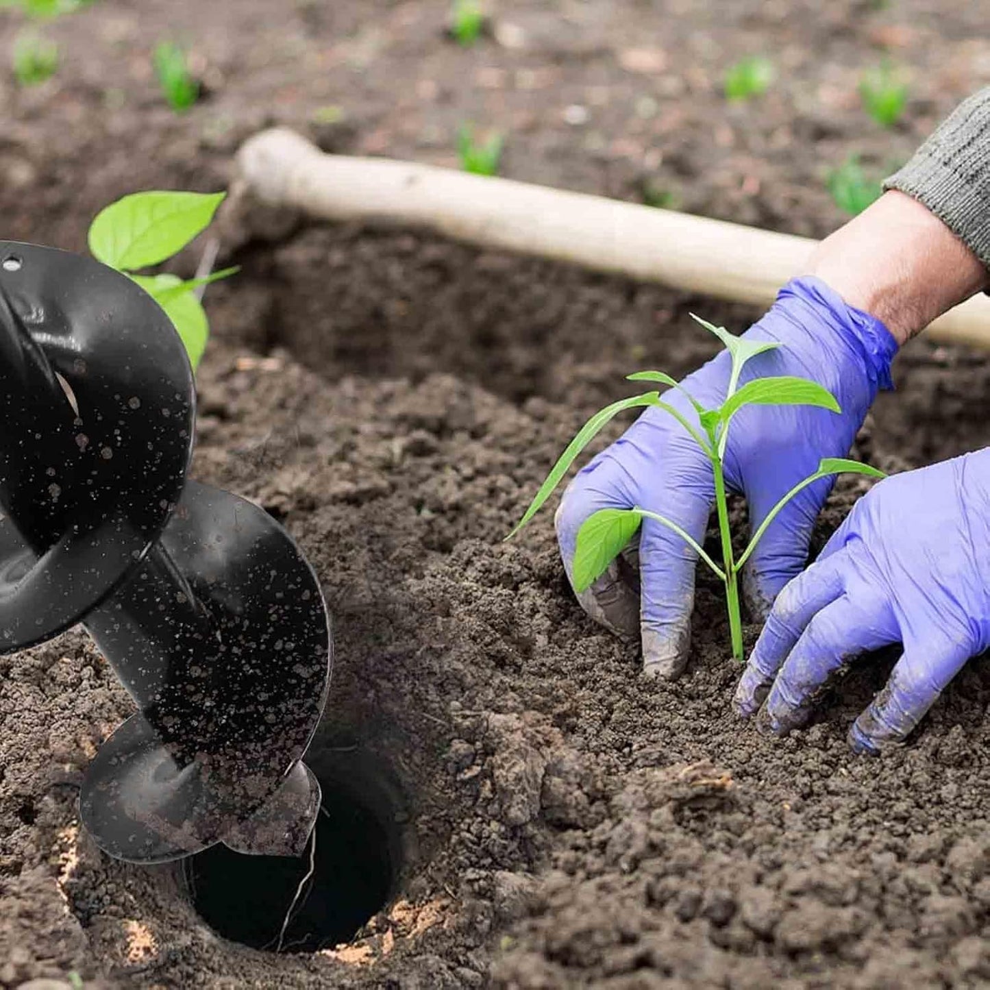 TCBWFY 4x12inch Auger Drill Bit for Planting,Heavy Duty Garden Auger Spiral Drill Bit Bulb Planter Tool for Planting Bedding Plants,Universal for Cordless Drill