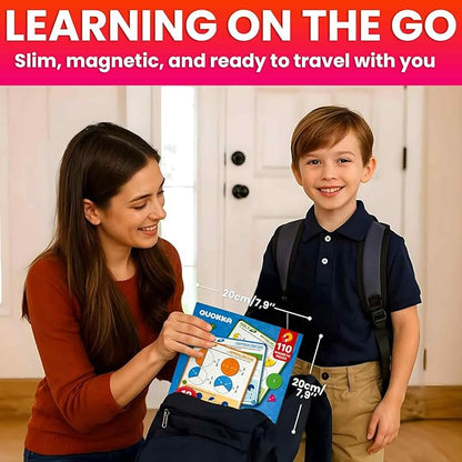 QUOKKA Magnetic Fractions Learning Set for Kids Ages 6-12 – Hands-On Math Games for Homeschooling, Classrooms & Travel – 110 Magnets, 12 Task Pages, Marker – Montessori Educational Toy Puzzles