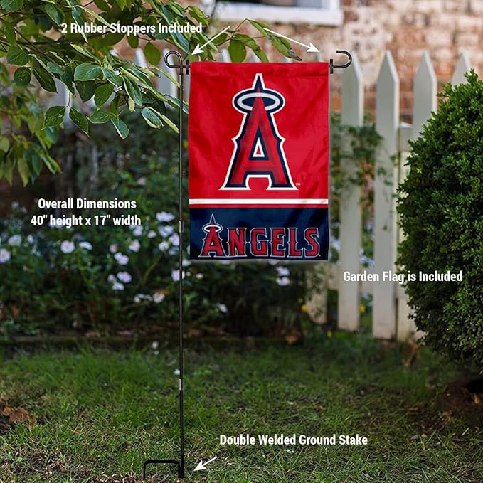 WinCraft Los Angeles Angels Garden Flag with Stand Holder