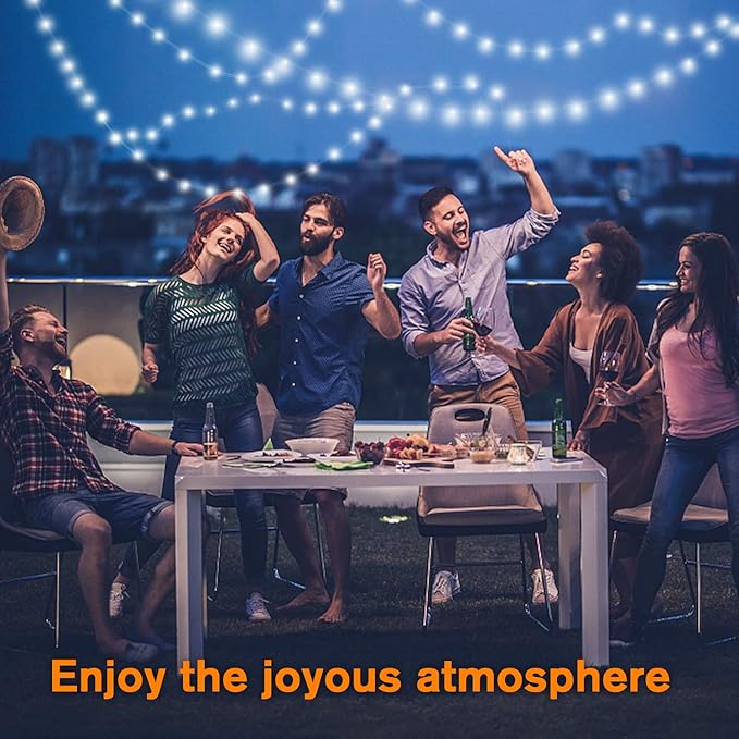 QITONG 4 Pack White Solar Fairy Lights, Each 33ft 100 LED String Light Outdoor Waterproof, 8 Modes Silver Wire Solar Twinkle Lights