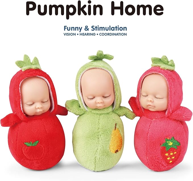 Enjoyin 4 inch Mini Baby Doll Playset Includes 6 Soft Baby Dolls and a Storage Bag Realistic Looking Small Baby Dolls Set for Toddlers