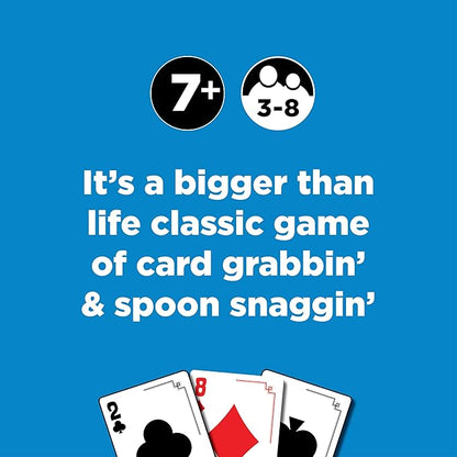 Giant Spoons, Card Games for Kids - Spoons Game, Deck of Cards, Fun Family Games for Kids and Adults, Playing Cards, Game Night, Travel Games, 3-6 Multi-Player Card Game, Games for Adults, Ages 7+