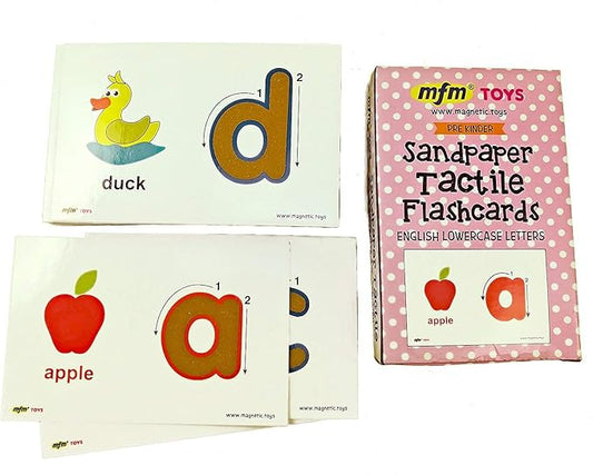 MFM TOYS Sandpaper Tactile English Letters Flashcards (Lowercase)