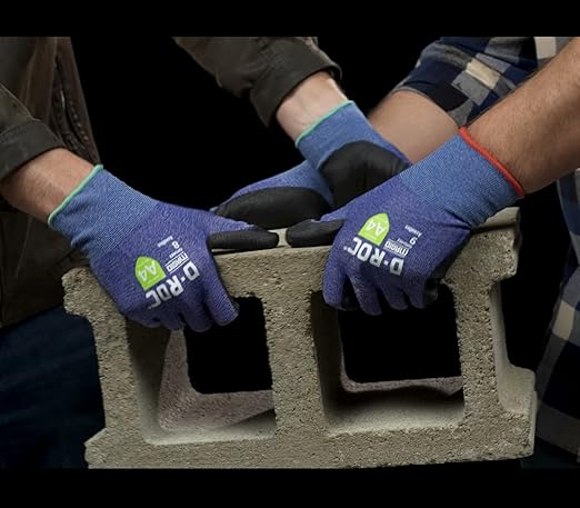 MAGID D-ROC ANSI A4 AeroDex Polyurethane Palm Coated Work Gloves, 1 Pair, Size 8/Medium, GPD482